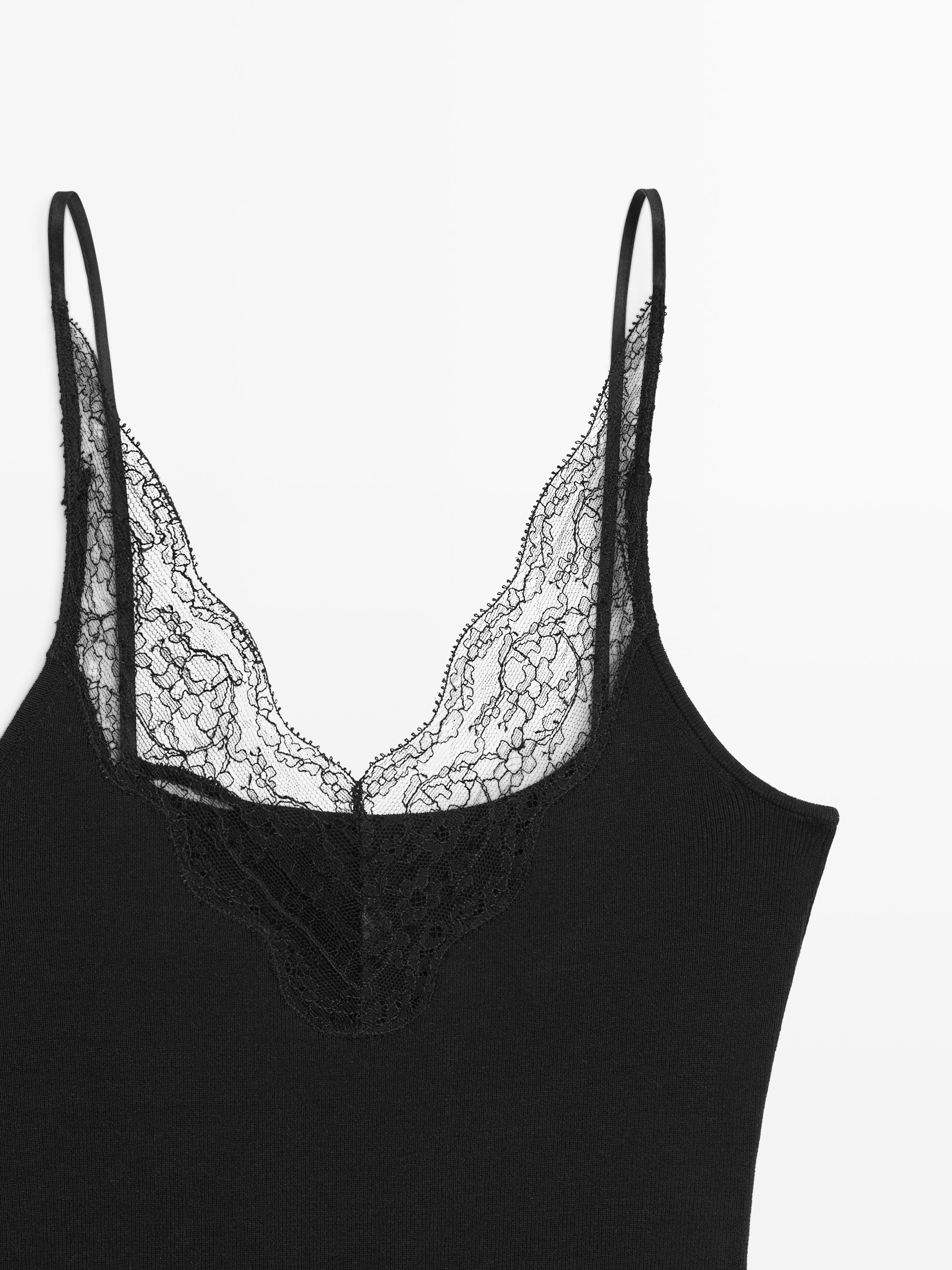 Bodysuit with lace trim detail - STUDIO